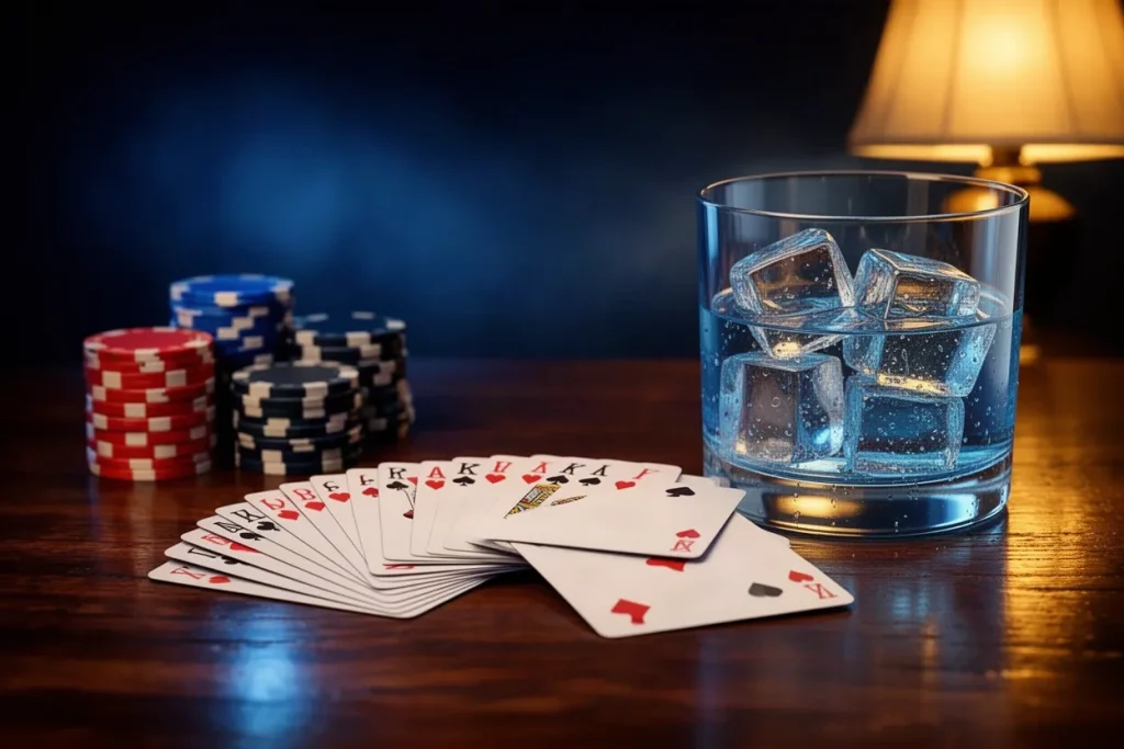 Ảnh minh hoạ ly nước và bài cho mục kinh nghiệm game bài SHBETONLINE